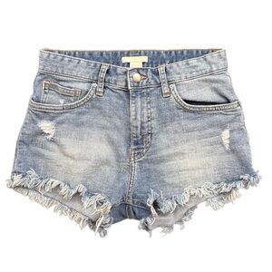H&M | Distressed High Waisted Denim Jean Shorts